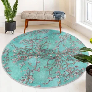 Blossoming Tree Branches Round Living Room Rug
