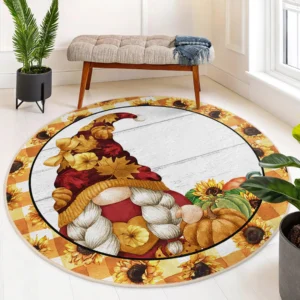 Harvest Sunflower Round Living Room Rug